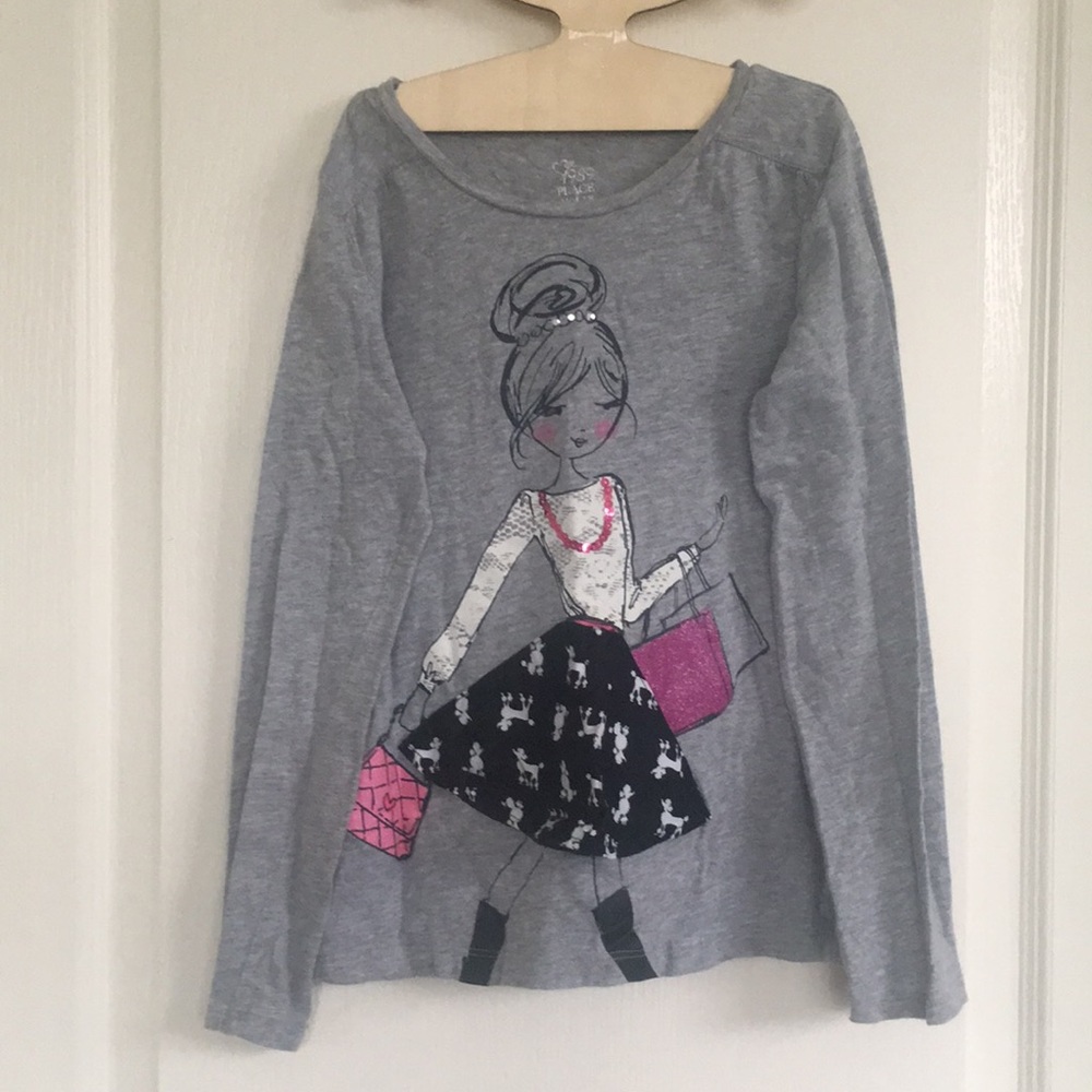 Childrens Place 🌬✨! Grey Long Sleve with Girl 💗!